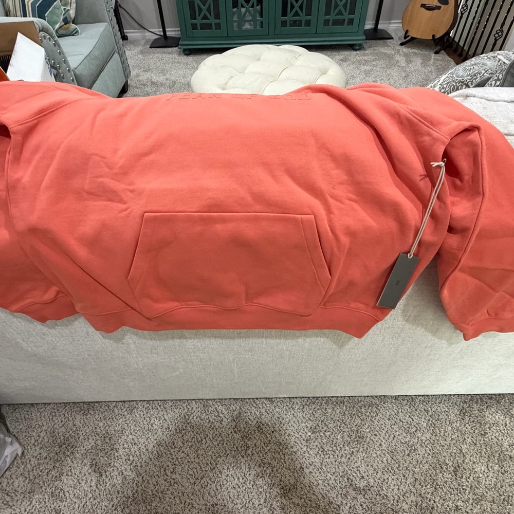Essentials fear of God Coral Hoodie with Front Pocket